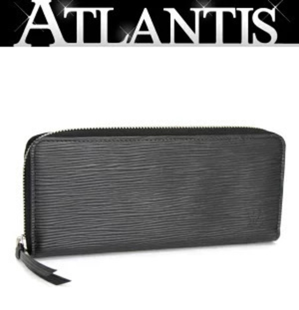 Louis Vuitton Portefeuille Clemence Round Zip Long Wallet Epi Leather Black